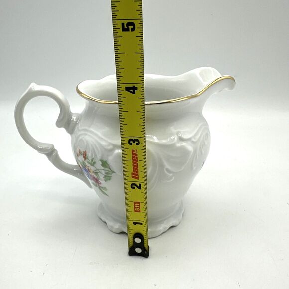 Royal Kent Poland Sugar Creamer Pink Floral Embossed Gold Trim - Picture 10 of 12